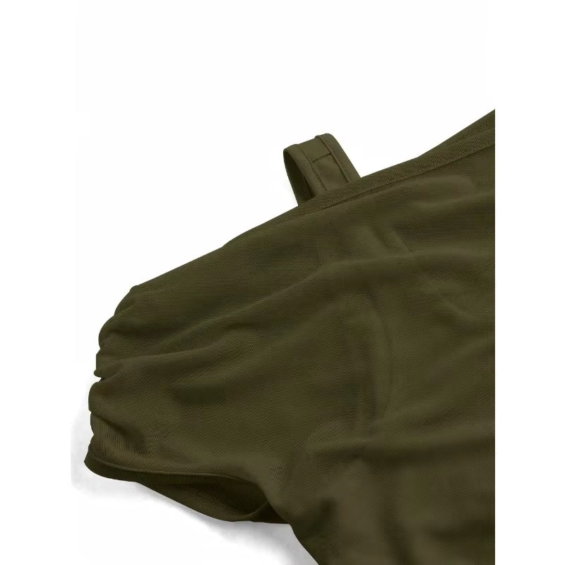 Folded Neck Crop Tee