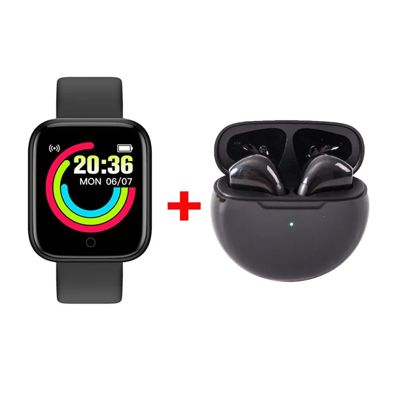 SmartFit Duo™ — D20 Pro+ SmartWatch & Wireless Earbuds Combo
