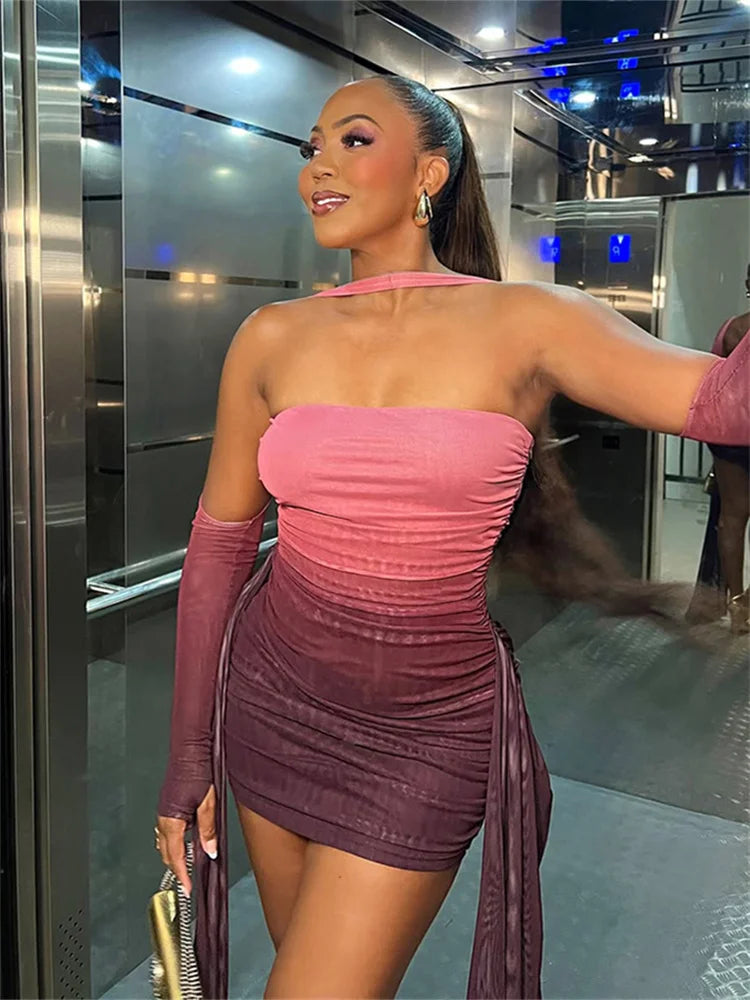 Elevate Your Night Out with Our Stunning Summer Vacation Sexy See-Through Dress & Shawl - Perfect for Midnight Clubwear and Parties!