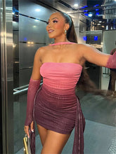 Elevate Your Night Out with Our Stunning Summer Vacation Sexy See-Through Dress & Shawl - Perfect for Midnight Clubwear and Parties!