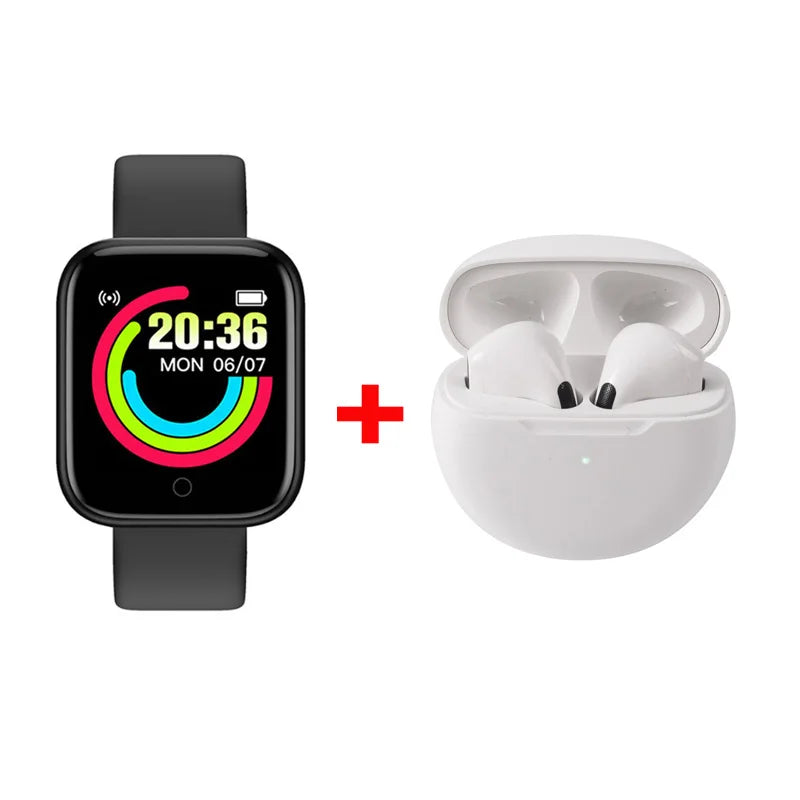 SmartFit Duo™ — D20 Pro+ SmartWatch & Wireless Earbuds Combo