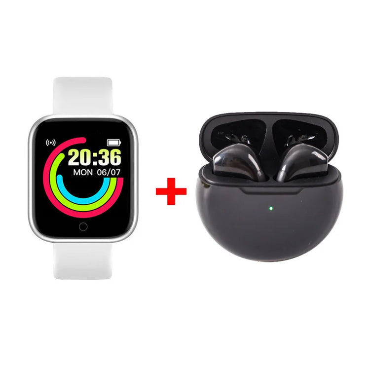 SmartFit Duo™ — D20 Pro+ SmartWatch & Wireless Earbuds Combo