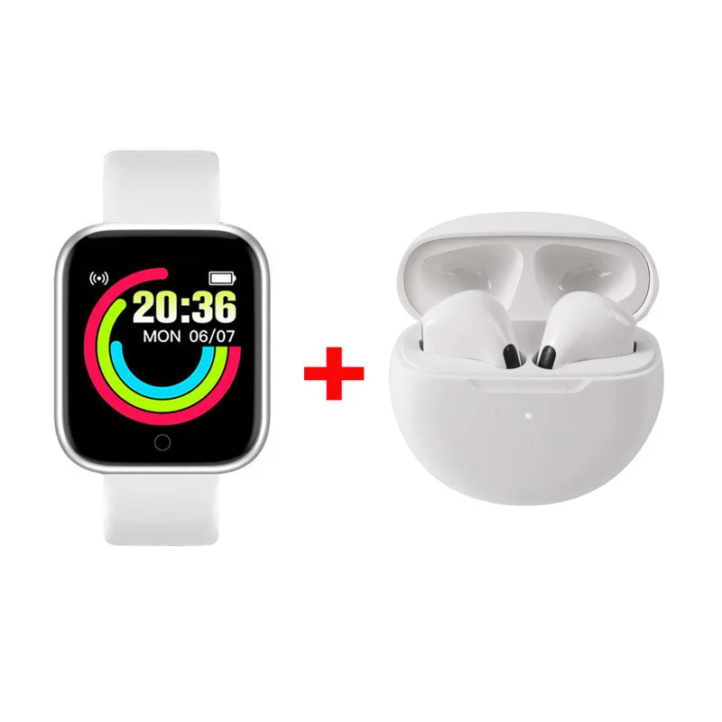 SmartFit Duo™ — D20 Pro+ SmartWatch & Wireless Earbuds Combo