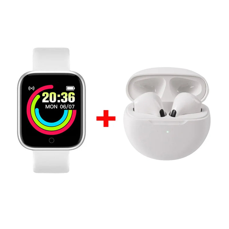 SmartFit Duo™ — D20 Pro+ SmartWatch & Wireless Earbuds Combo