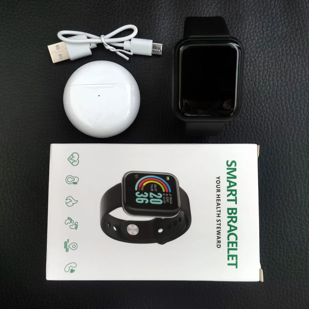 SmartFit Duo™ — D20 Pro+ SmartWatch & Wireless Earbuds Combo